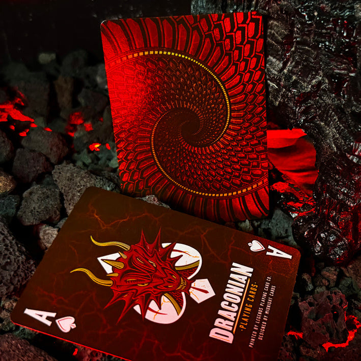 Premium Draconian Crimson Playing Cards - High-Quality Poker Deck for Magic Tricks, Cardistry & Casino Games - Perfect for Professional Magicians & Card Enthusiasts