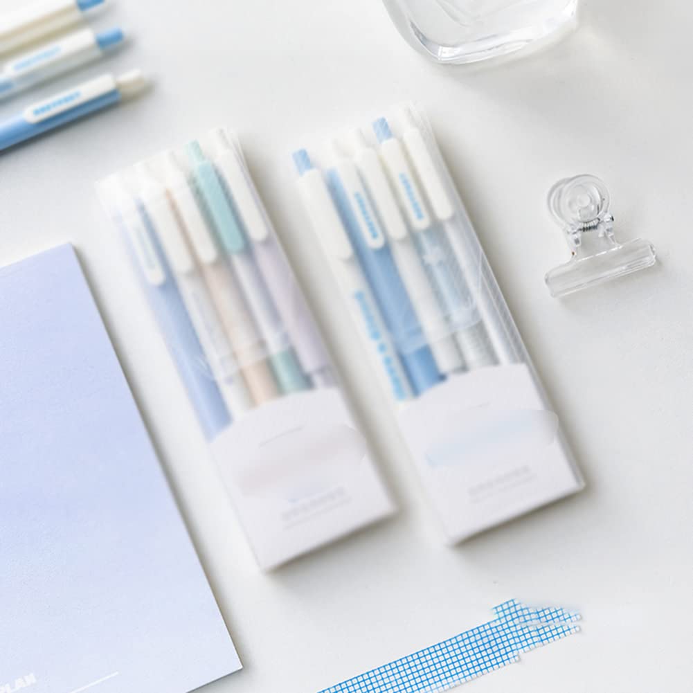 Premium 0.5mm Gel Pens Set of 5 - Quick-Drying Ink for Smooth Writing, Journaling, Sketching & Note Taking - Ideal for Students, Office Work & Creative Projects