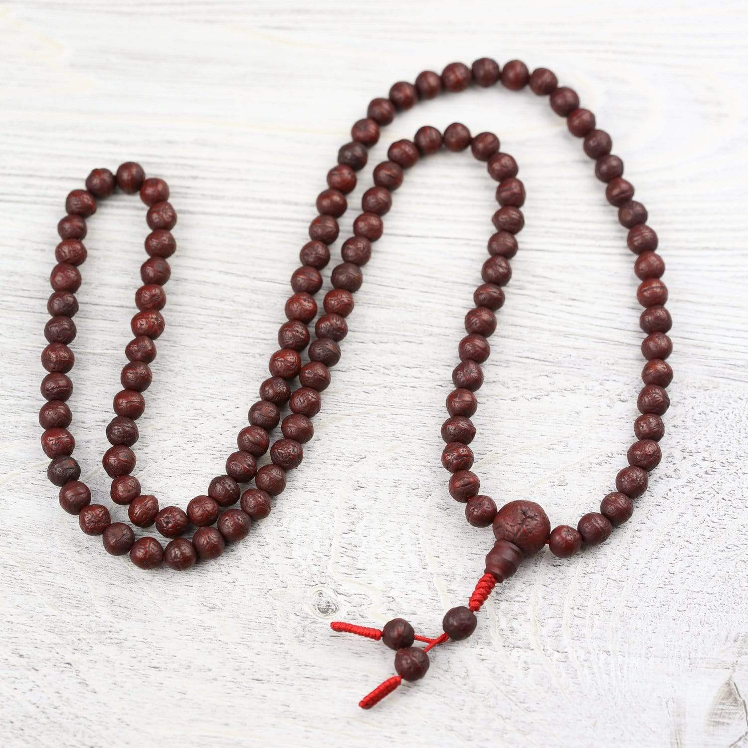 Authentic Antique Bhaktapur Bodhi Mala Prayer Beads - Handcrafted Buddhist Meditation Necklace for Spiritual Practice, Yoga & Mindfulness
