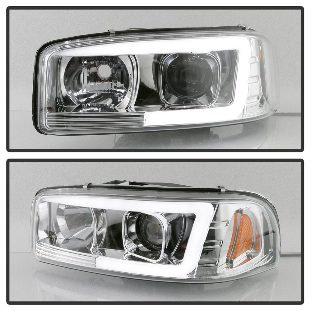 ACANII LED Projector Headlights for 1999-2006 GMC Sierra Yukon Denali - Bright White Light Tube Headlamps Pair (Driver & Passenger Side) - Perfect for Night Driving & Off-Road Adventures