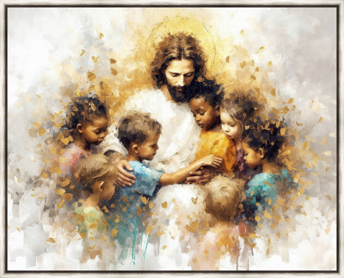 Become Like Little Children - Inspirational Large Wall Art Decor for Nursery, Kids Room & Playroom - Perfect Christian Home Decor Gift