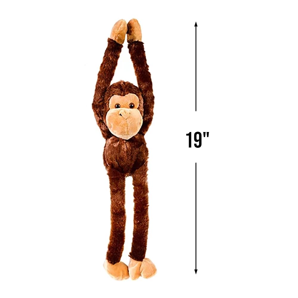 Adventure Planet Large Hanging Hook and Loop Stuffed Animal Plush Monkey Toy - Perfect for Kids' Rooms, Nursery Decor & Gift Giving