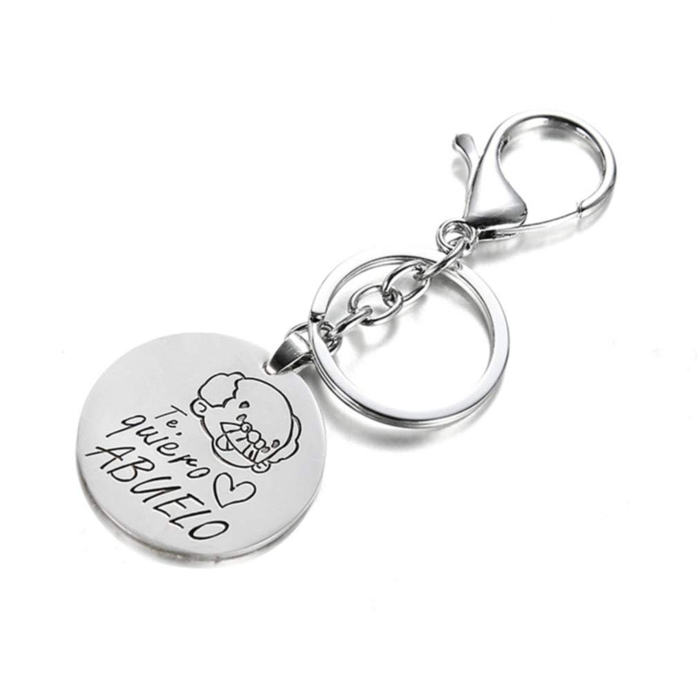 MOONRING Engraved Couple Keychain Set - Personalized Round Pendant Keyring for Women & Men - Romantic Anniversary, Birthday & Valentine's Day Gifts - Perfect for Couples, Grandparents & Loved Ones - Great for Everyday Use, Travel & Special Occasions
