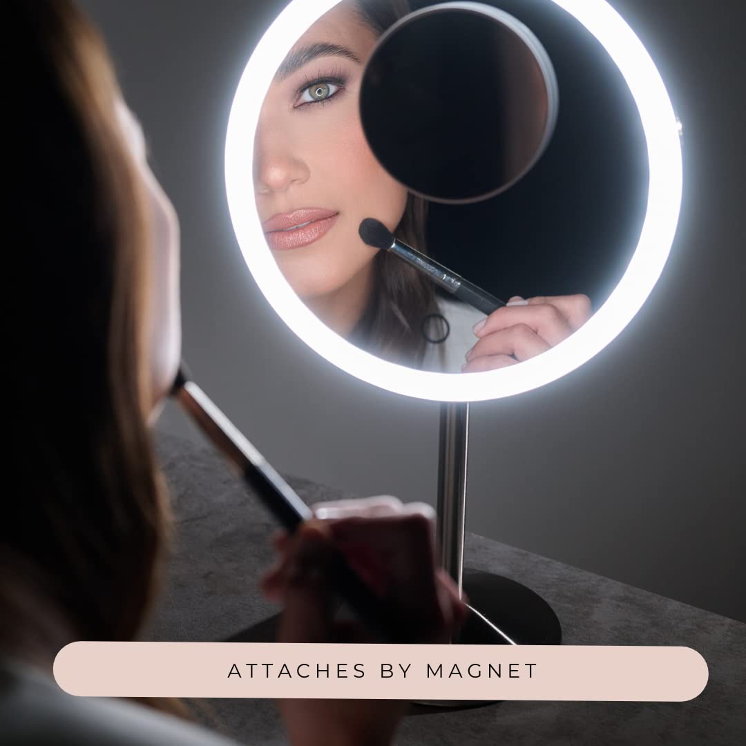 10x Magnification Makeup Mirror with LED Lights - Perfect for Vanity, Travel & Professional Makeup Artists