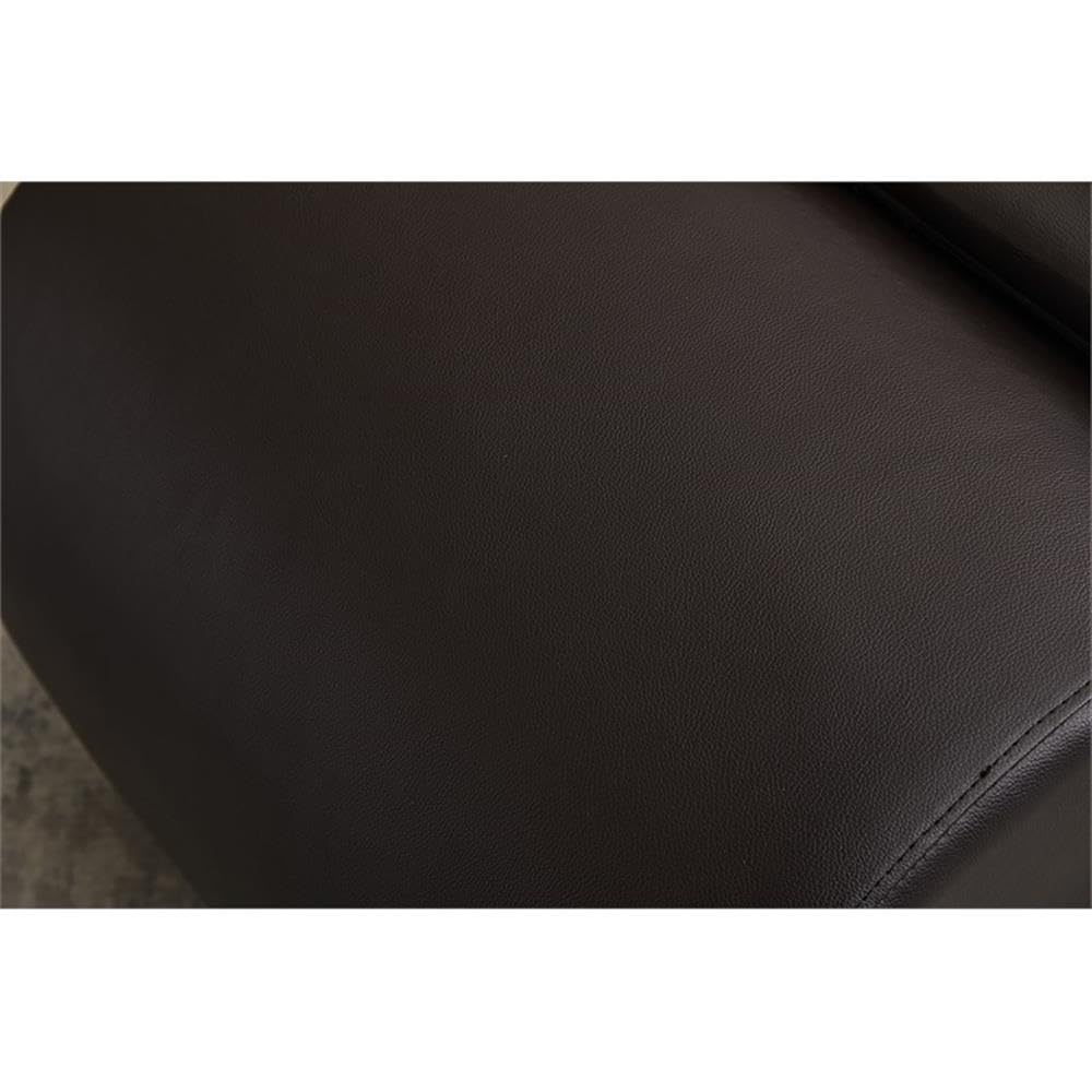 Premium Faux Leather Yoga Chaise Lounge Chair for Relaxation & Stretching - Brown | Home Gym, Meditation & Living Room Comfort Furniture