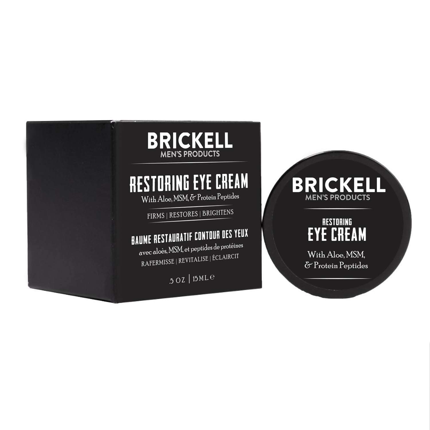 Brickell Men's Restoring Eye Cream for Dark Circles & Puffiness – Anti-Aging Eye Treatment for Men, Natural & Organic Skincare – Perfect for Morning & Night Routine
