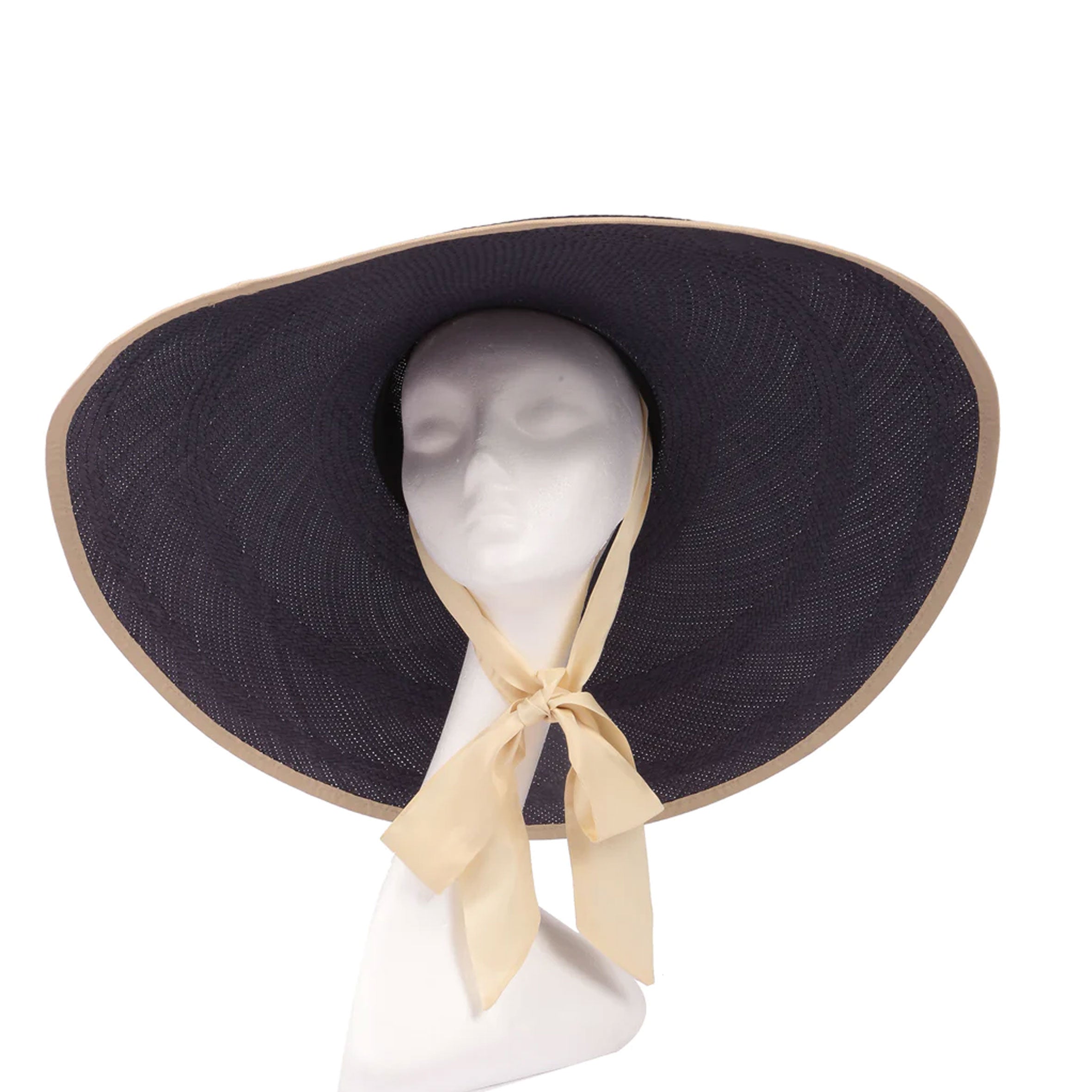 Rina Wide Brim Sun Hat for Women - Navy Blue UPF 50+ Summer Beach Hat, Outdoor Gardening & Travel Sun Protection