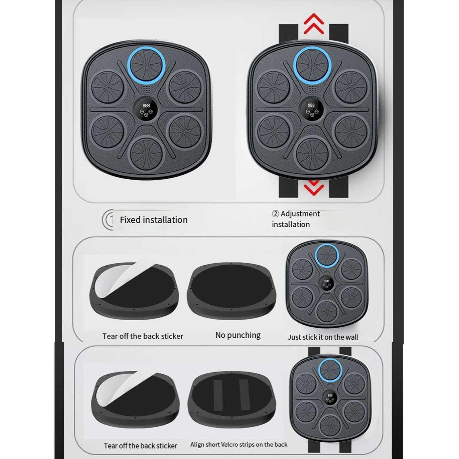 Smart Bluetooth Music Boxing Machine with Gloves - Interactive Punching Bag for Home Gym, Wall Mounted Electronic Boxing Board for Adults & Women - Perfect for Fitness Training, Stress Relief & Fun Workouts