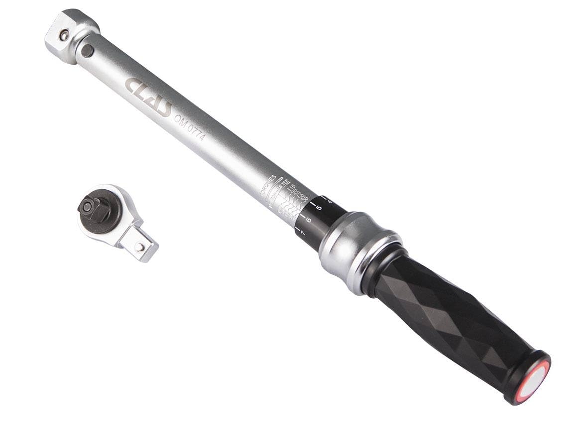 3/8 Inch Drive Torque Wrench with Interchangeable Heads (30-110Nm/22-81 ft-lb) - 331mm Precision Tool for Automotive, Bike & DIY Repairs