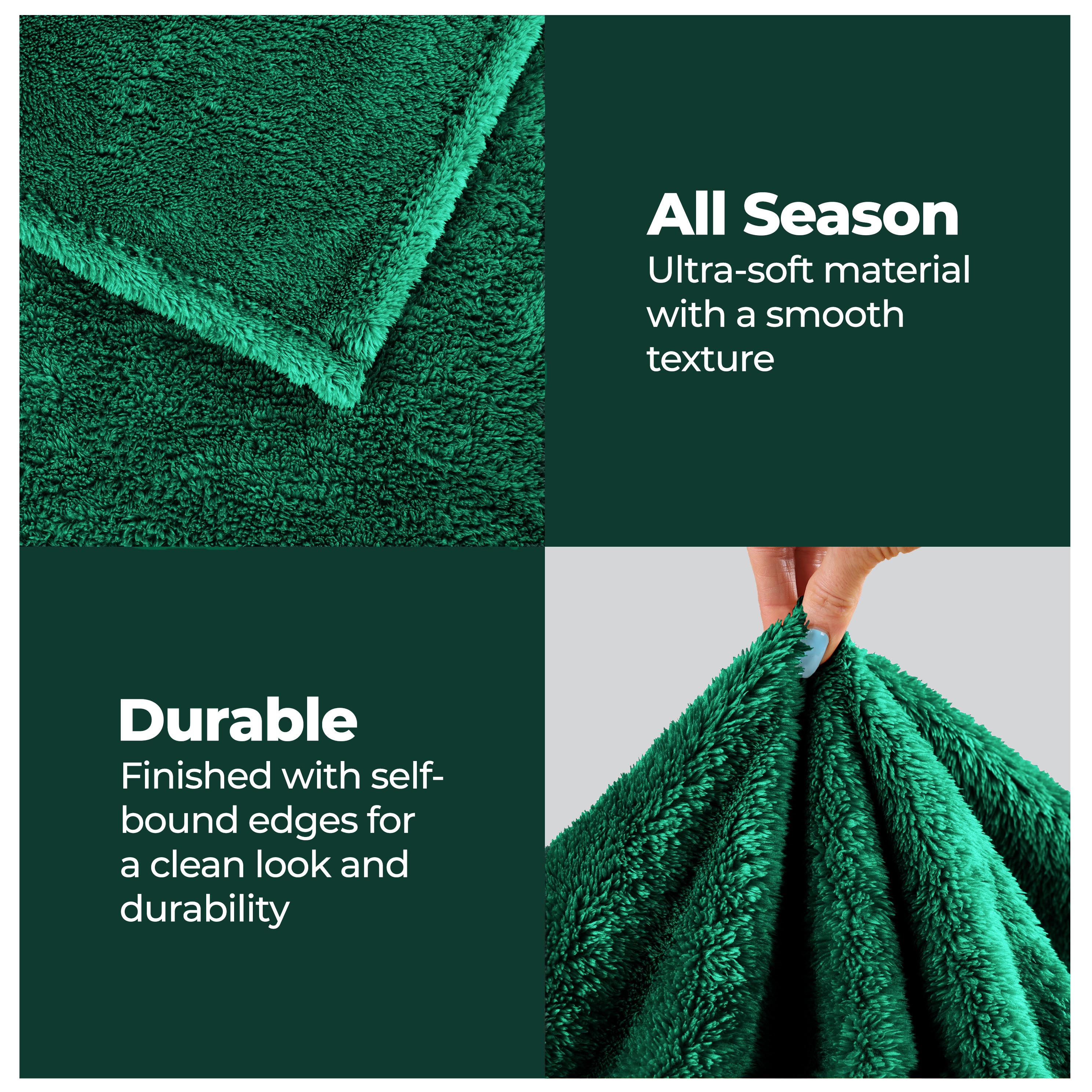 Classic Solid Fleece Plush Medium Weight Fluffy Soft Blanket - Cozy & Warm for Bed, Sofa, Travel & Gifts | Ultra-Soft Throw Blanket for All Seasons