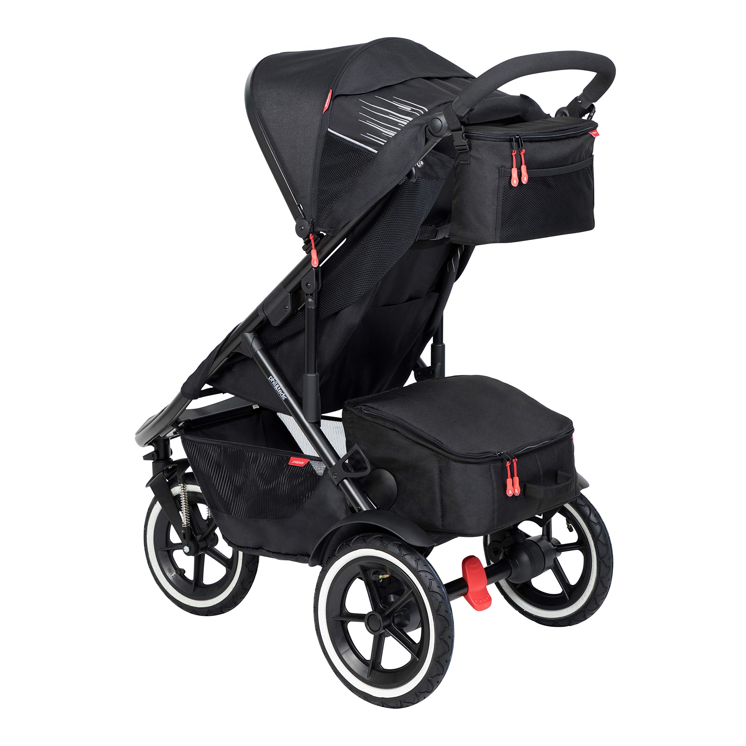 Phil & Teds Igloo Insulated Inline Storage with Caddy - Black | Baby Stroller Organizer for Diapers, Bottles & Essentials | Perfect for Strolls, Travel & Outdoor Adventures