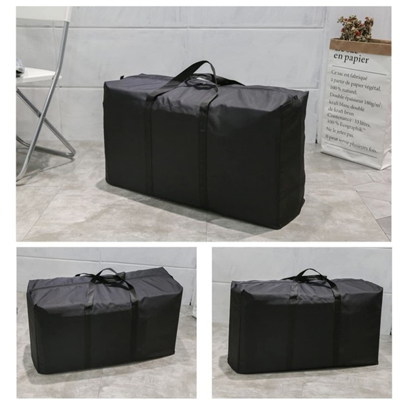 Unisex Large Capacity Folding Duffle Bag for Travel, Gym & Weekend Getaways - Waterproof Oxford Fabric Storage Bag with Carry Handle - Perfect for Sports, Camping & Moving Luggage