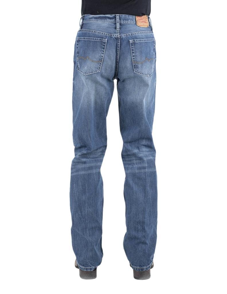 Stetson Western Jean for Men - Relaxed Fit 42x32 Medium Wash Denim Pants - Comfortable Cowboy Jeans for Casual Wear & Outdoor Activities