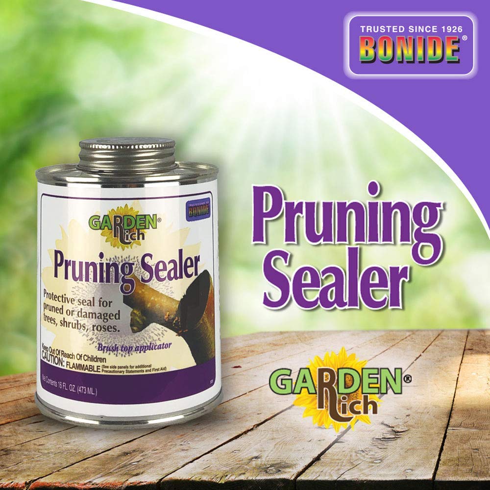 Bonide BND225 Tree Pruning Sealer with Brush Top Applicator - 16 oz (Pack of 2) - Professional Wound Dressing for Trees, Shrubs & Plants - Ideal for Pruning Cuts, Grafting & Storm Damage Repair
