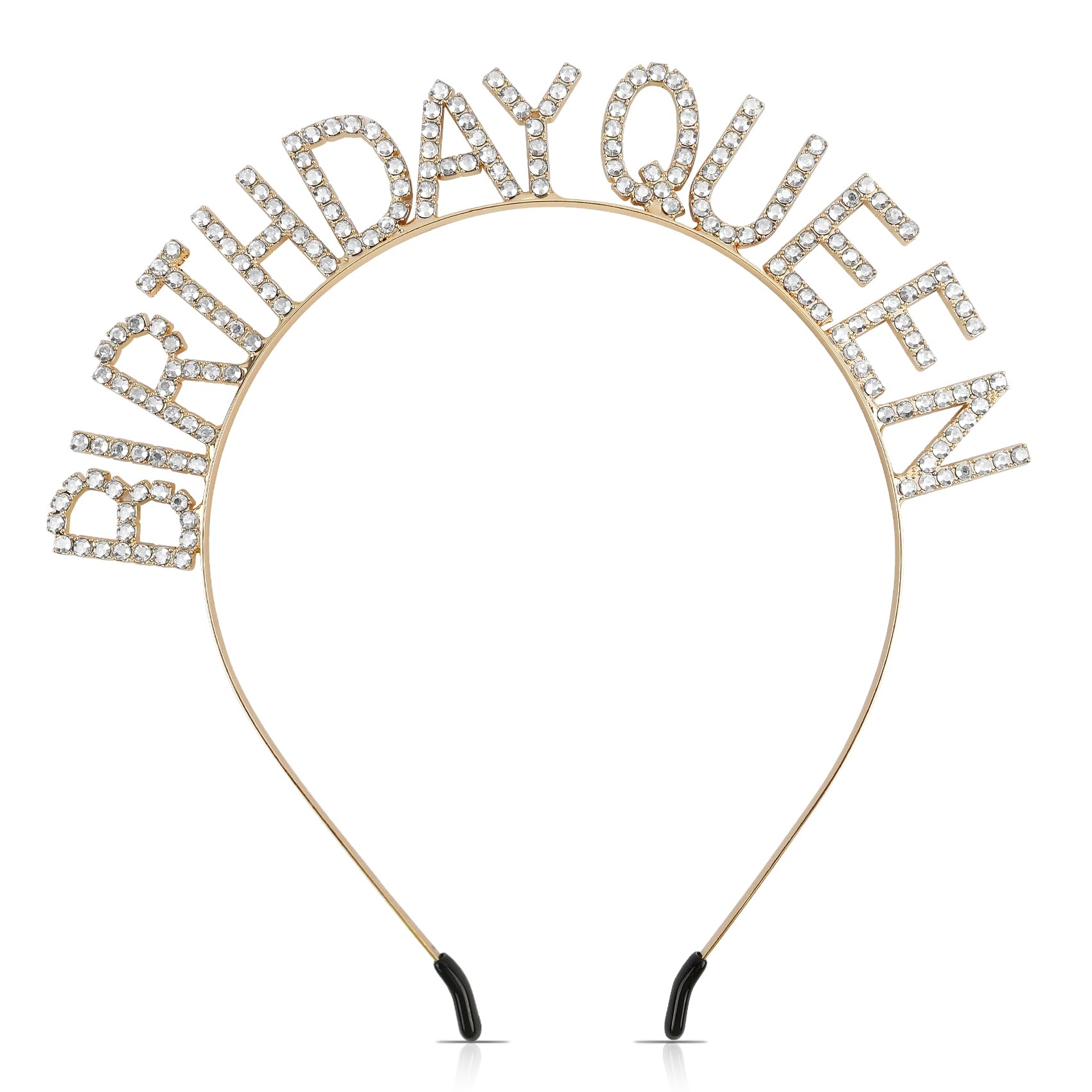 Gold & White Rhinestone Birthday Headbands for Women - Elegant Queen Crowns for Birthday, Christmas & Party Decorations - Perfect for Princess-Themed Celebrations & Special Occasions