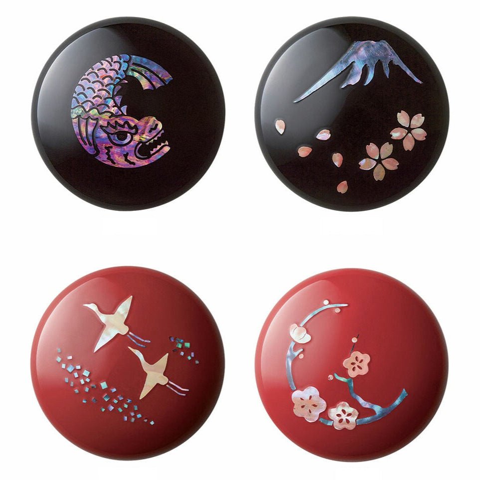 Premium Takaoka Lacquerware Raden Finish Shachihoko Emblem Seal Ink Pad - Shachihata Brand - Elegant Japanese Stationery for Official Documents, Artwork & Calligraphy