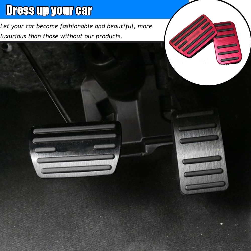 Custom Aluminum Alloy Gas & Brake Pedal Covers for Honda 10th Gen Accord 2018-2022 - Anti-Slip No Drilling Design (2-Piece Set, Red) - Perfect for Car Enthusiasts & Performance Driving