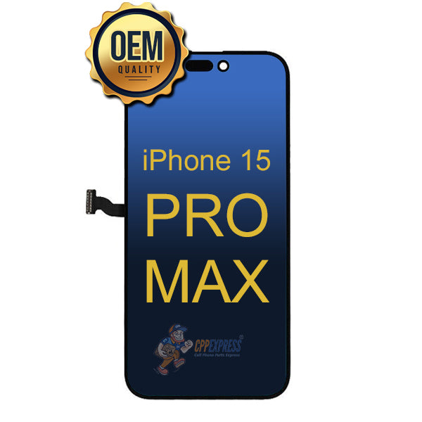 Original iPhone 15 Pro Max LCD Display Touch Screen Digitizer Assembly Replacement - Compatible with iPhone 15 Pro Max - High Quality OEM Screen Repair Part (Perfect for DIY Fixes & Phone Repair Shops)
