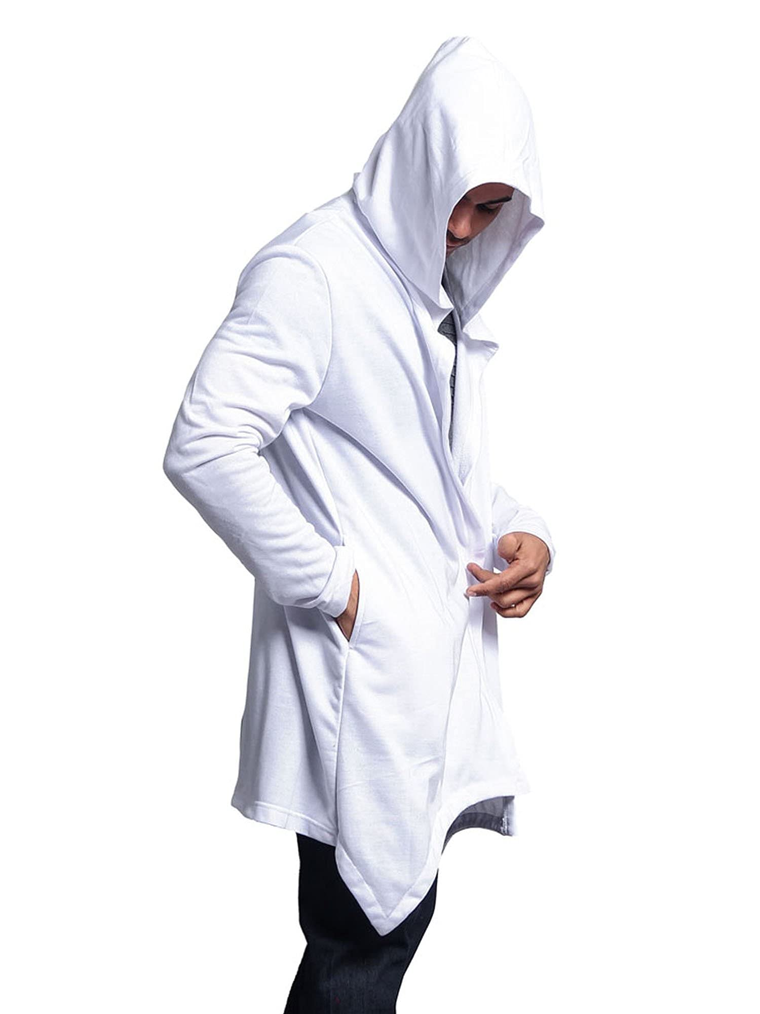 Men's Long Length Cloak Cardigan Hoodie - Stylish & Comfortable Outerwear for Casual Wear, Cosplay & Winter Fashion