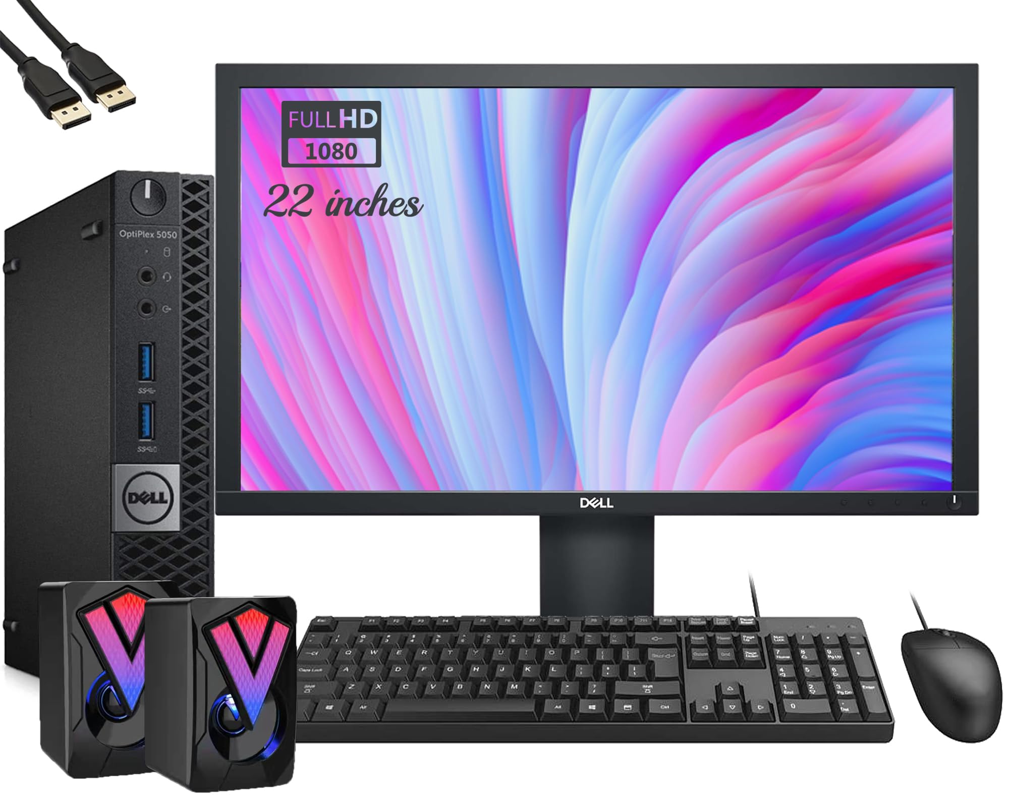 Dell OptiPlex Desktop Computer - Intel Core i5 Processor up to 3.00GHz, 16GB RAM, 512GB SSD, 22-inch Full HD Monitor, Windows 10 Pro - Wireless & Bluetooth - Perfect for Home Office, Business & Gaming