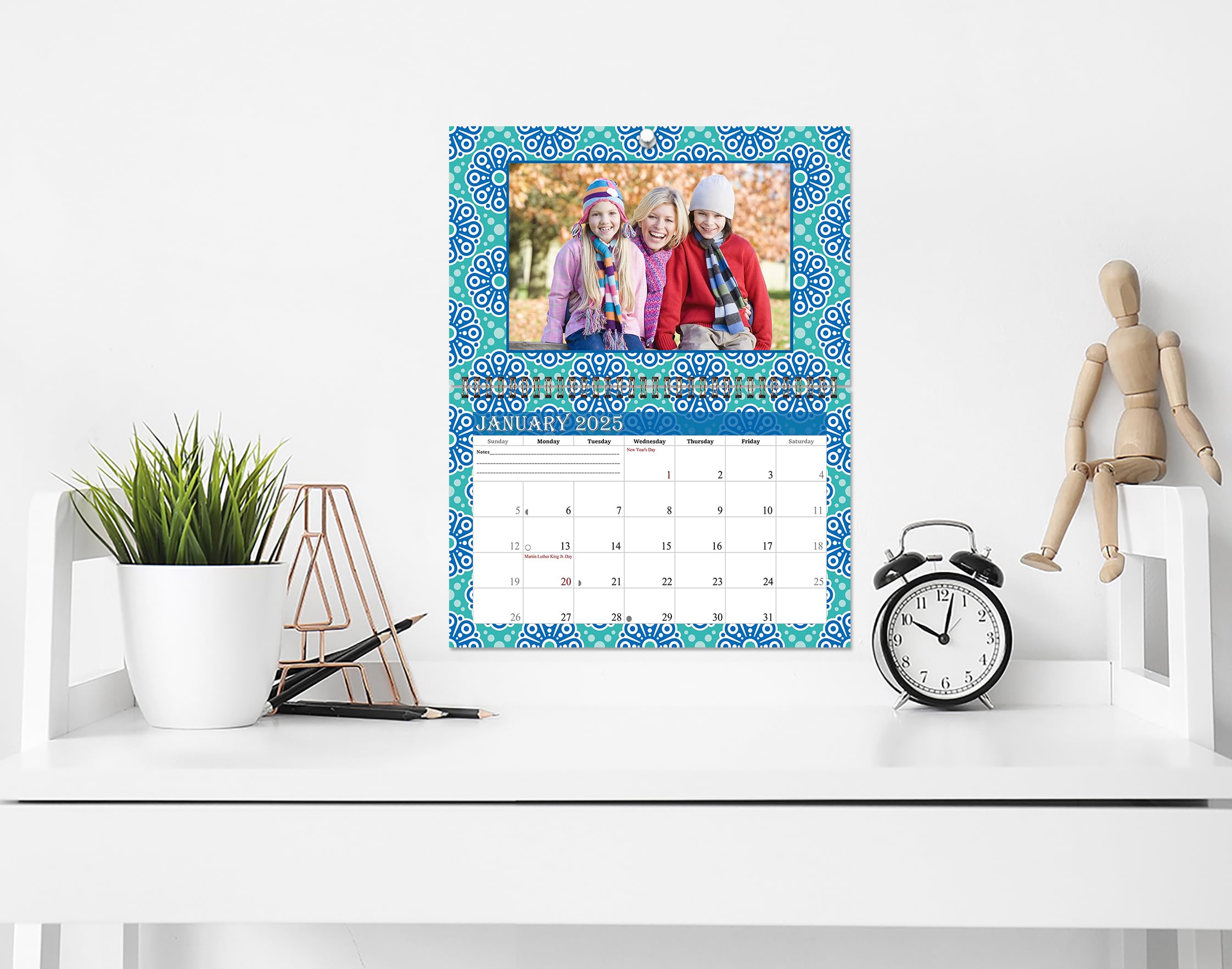 2025 Spiral-Bound Photo Frame Wall Calendar - Customizable 12-Month Desktop & Wall Planner with Photo Insert (Edition #015) - Perfect for Home, Office & Gift Giving