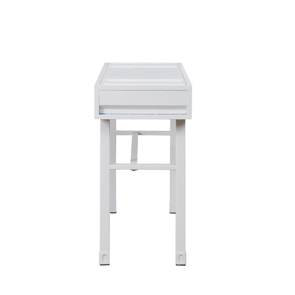 Acme White Cargo Vanity Desk with Mirror - Perfect for Bedroom Makeup & Dressing Table, Home Office, and Small Space Organization
