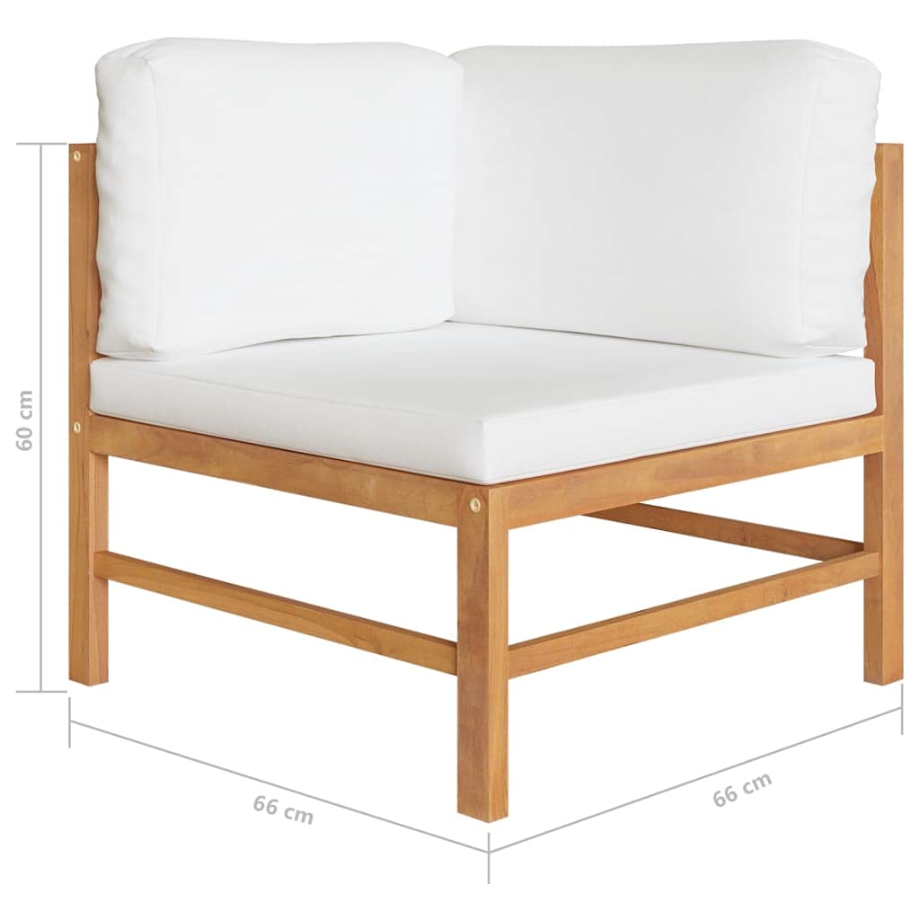 Premium 2-Seater Teak Patio Bench with Cream Cushions - Weather-Resistant Outdoor Furniture for Garden, Terrace, Balcony - Comfortable & Easy to Clean - Perfect for Relaxing, Entertaining, or Sunbathing