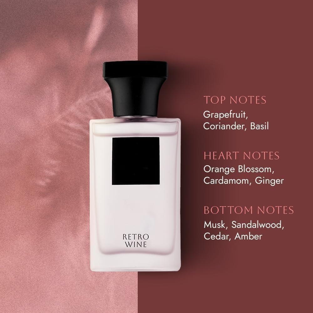 Retro Wine Premium Perfume for Women - 50ml Floral Fruity Fragrance, Long Lasting Eau De Parfum - Perfect for Date Night, Evening Events & Special Occasions