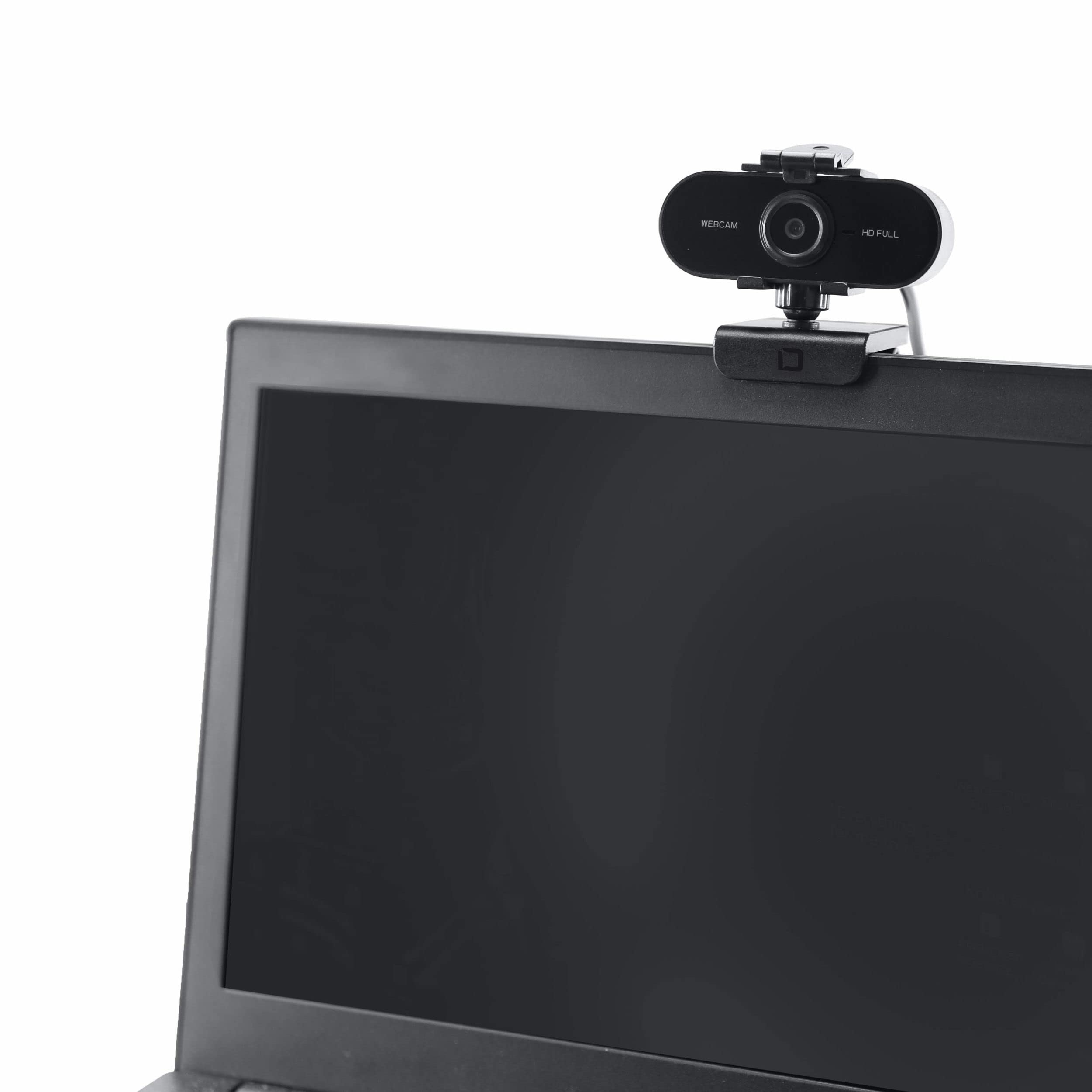 Dicota D31841 Full HD 1080p Webcam with USB 2.0 - Black - Ideal for Video Conferencing, Online Classes & Streaming