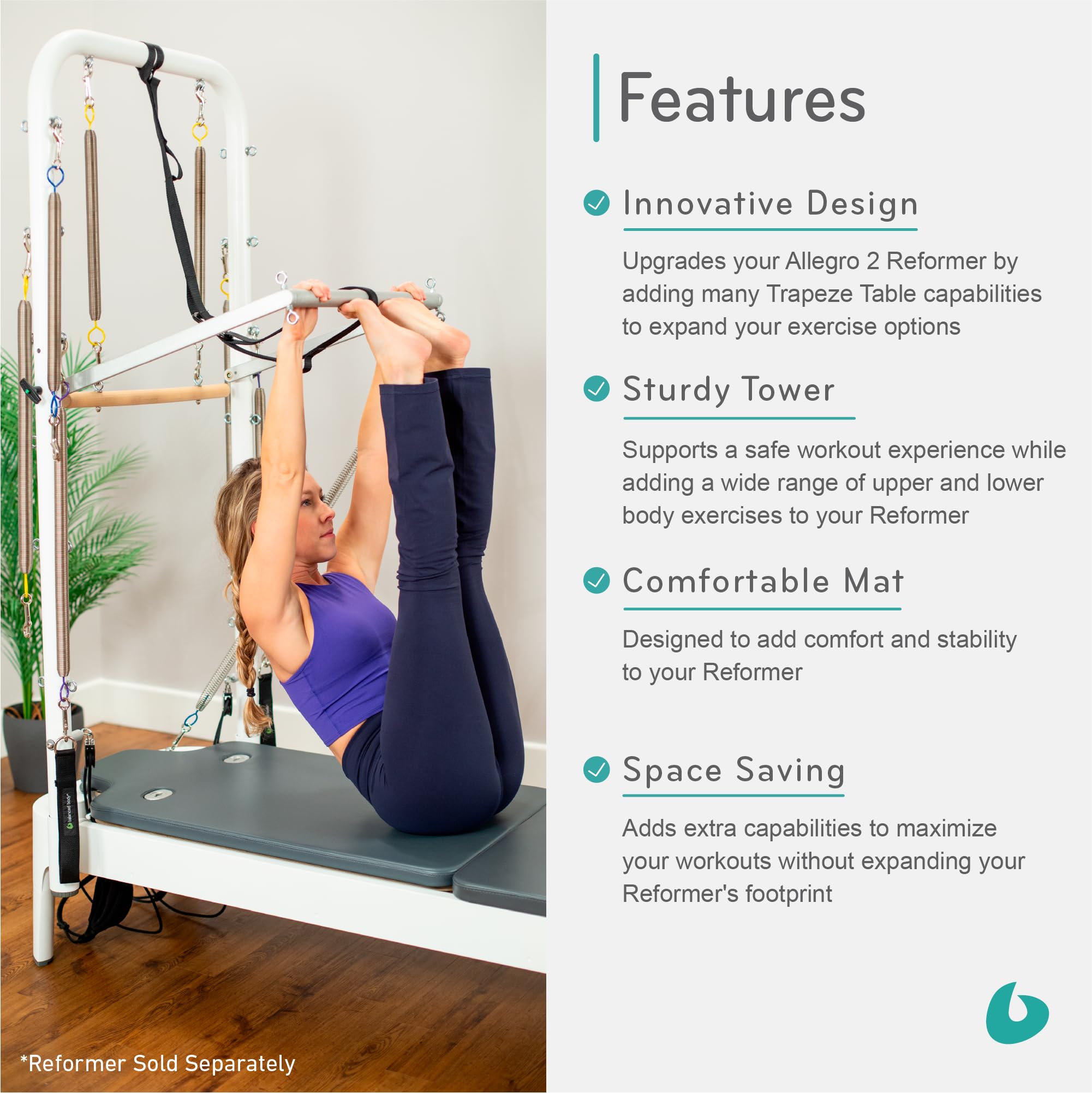 **Balanced Body Mat Retrofit Kit for Allegro 2 Reformer – Pilates Reformer Accessory for Home & Studio Workouts – Enhance Stability & Comfort for Pilates Exercises**
