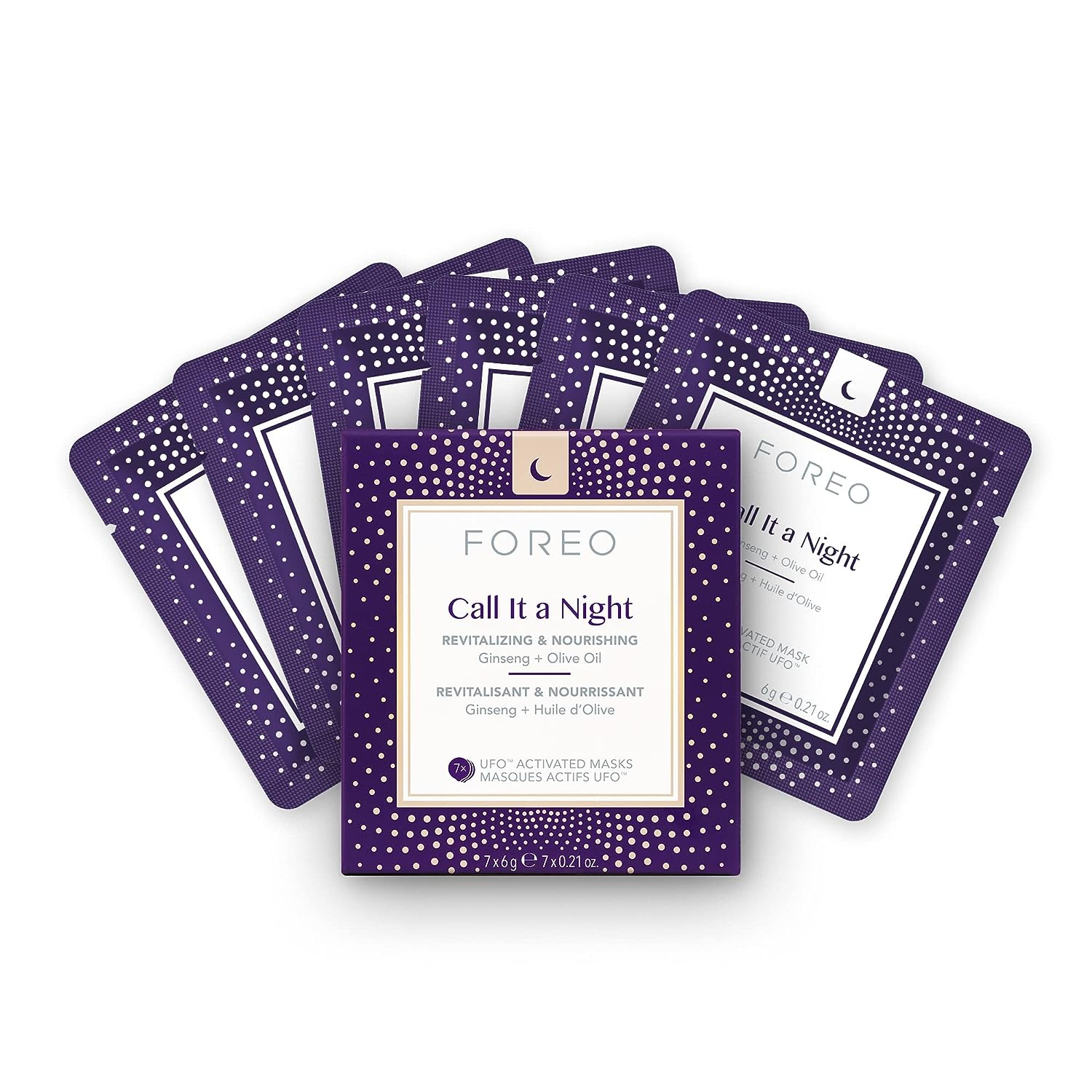 FOREO UFO Smart Facial Mask - Overnight Hydrating & Anti-Aging Treatment for Glowing Skin | Perfect for Nighttime Skincare Routine & Spa-Like Relaxation at Home