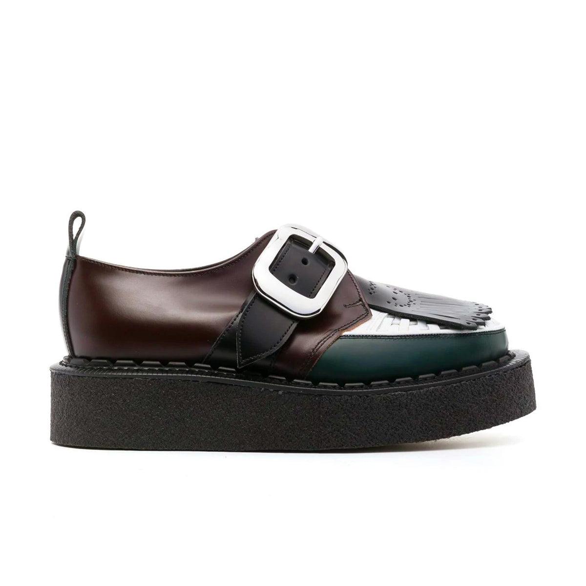 George Cox Creeper 'Oxblood Green White' - Stylish & Comfortable Men's & Women's Shoes for Casual Wear, Street Fashion & Vintage Outfits