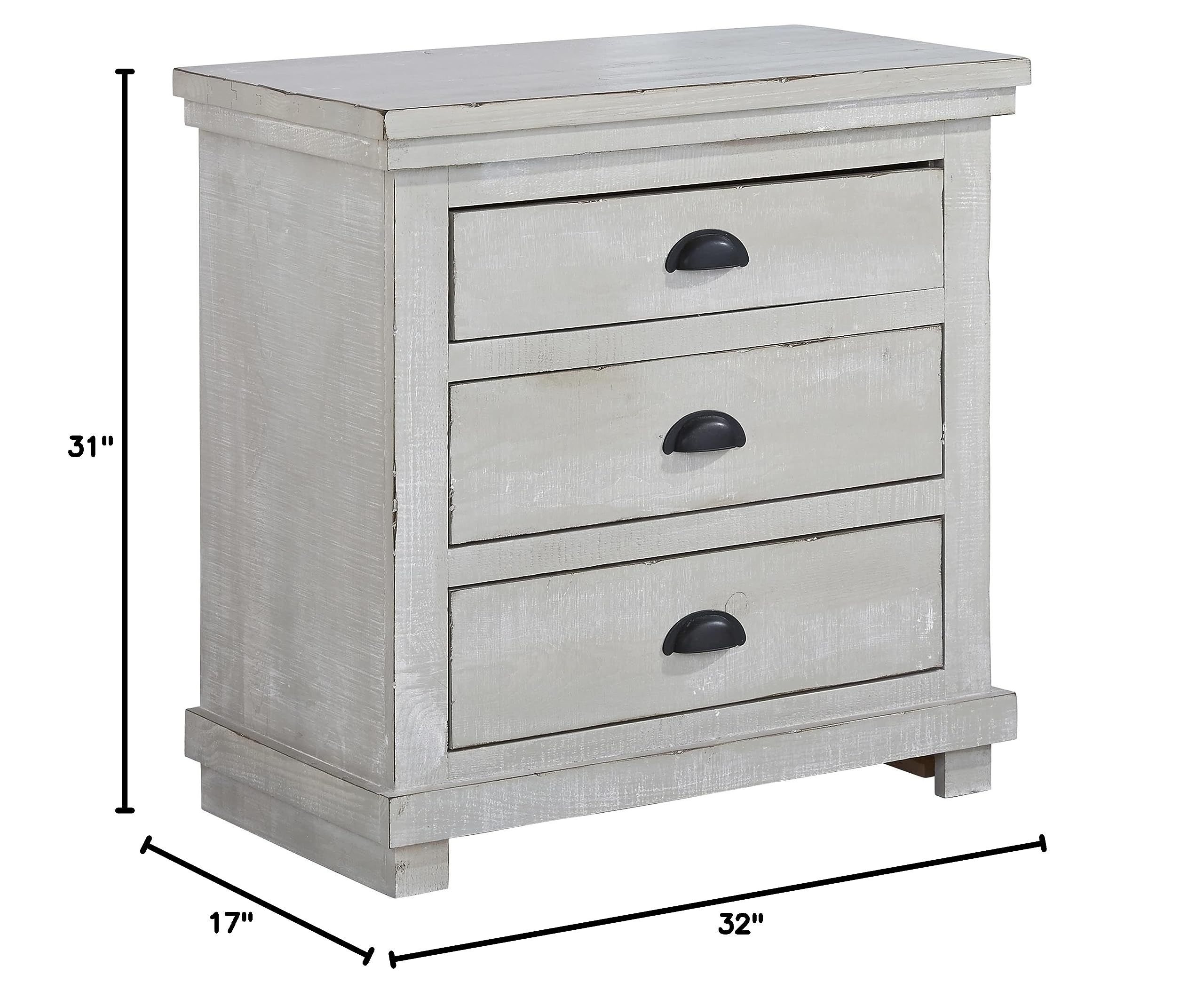 Progressive Willow Nightstand - Modern Grey Bedside Table with Storage Drawer | Perfect for Bedroom, Guest Room, or Dorm Decor