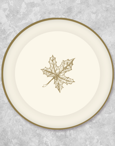 Golden Nature Dinner Plates Set of 18 - Elegant Stoneware Plates for Everyday Dining, Dinner Parties & Special Occasions