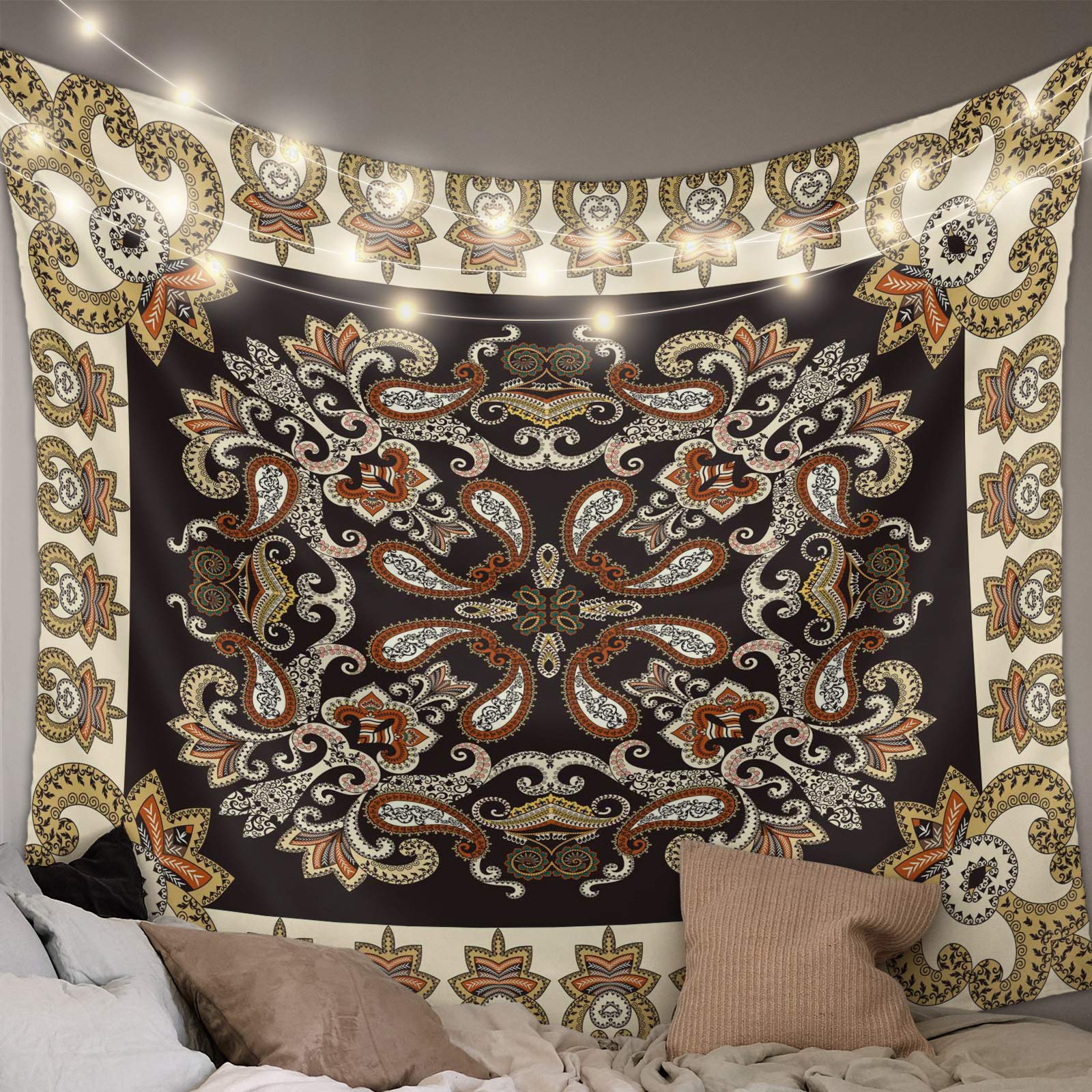 Bohemian Tapestry Wall Hanging - Colorful Geometric Floral Decor for Bedroom & Living Room
