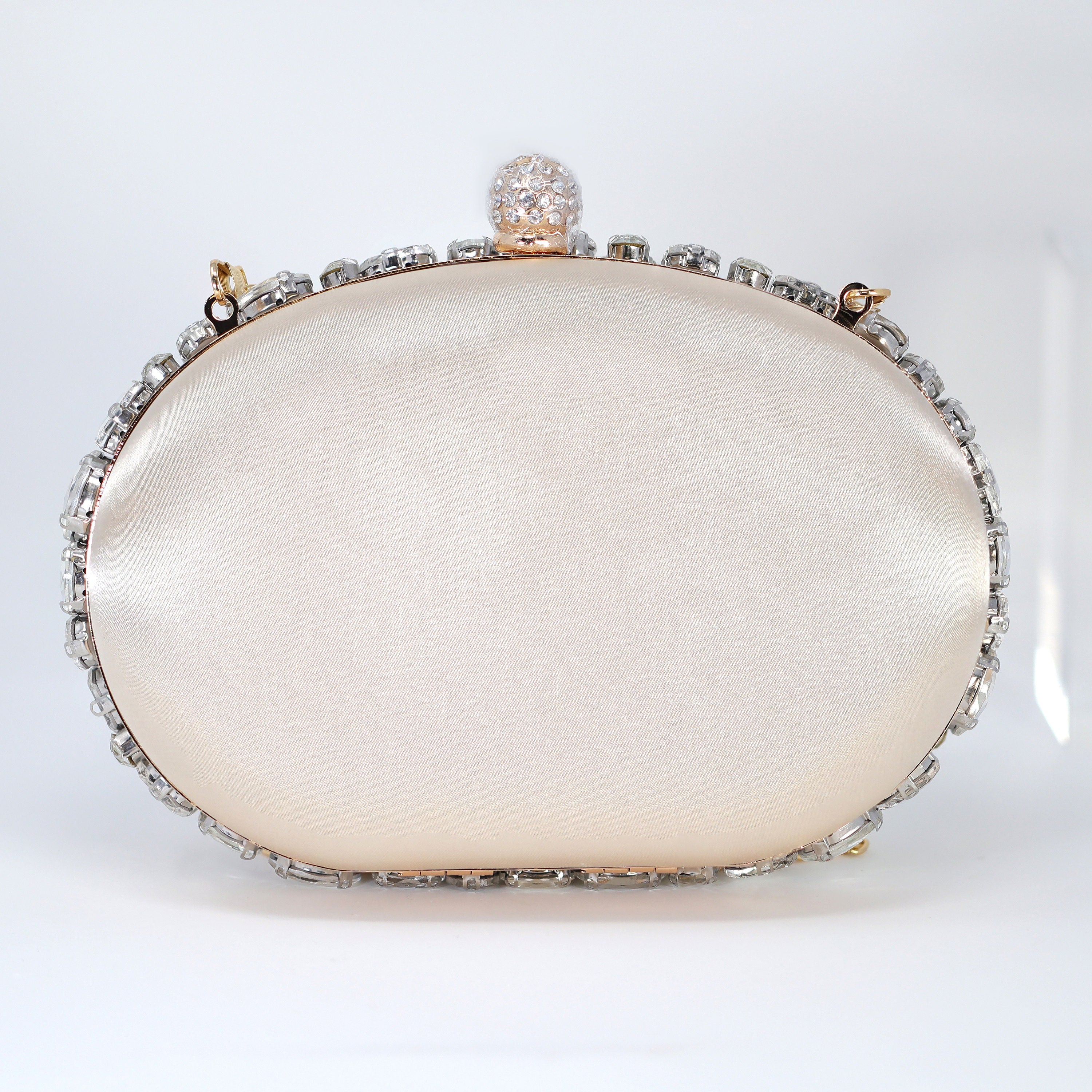 Sparkling Rhinestone Wedding Clutch - Elegant Beaded Evening Bag for Bride, Bridal Party & Formal Events | Beige Crossbody Purse for Weddings, Prom & Special Occasions