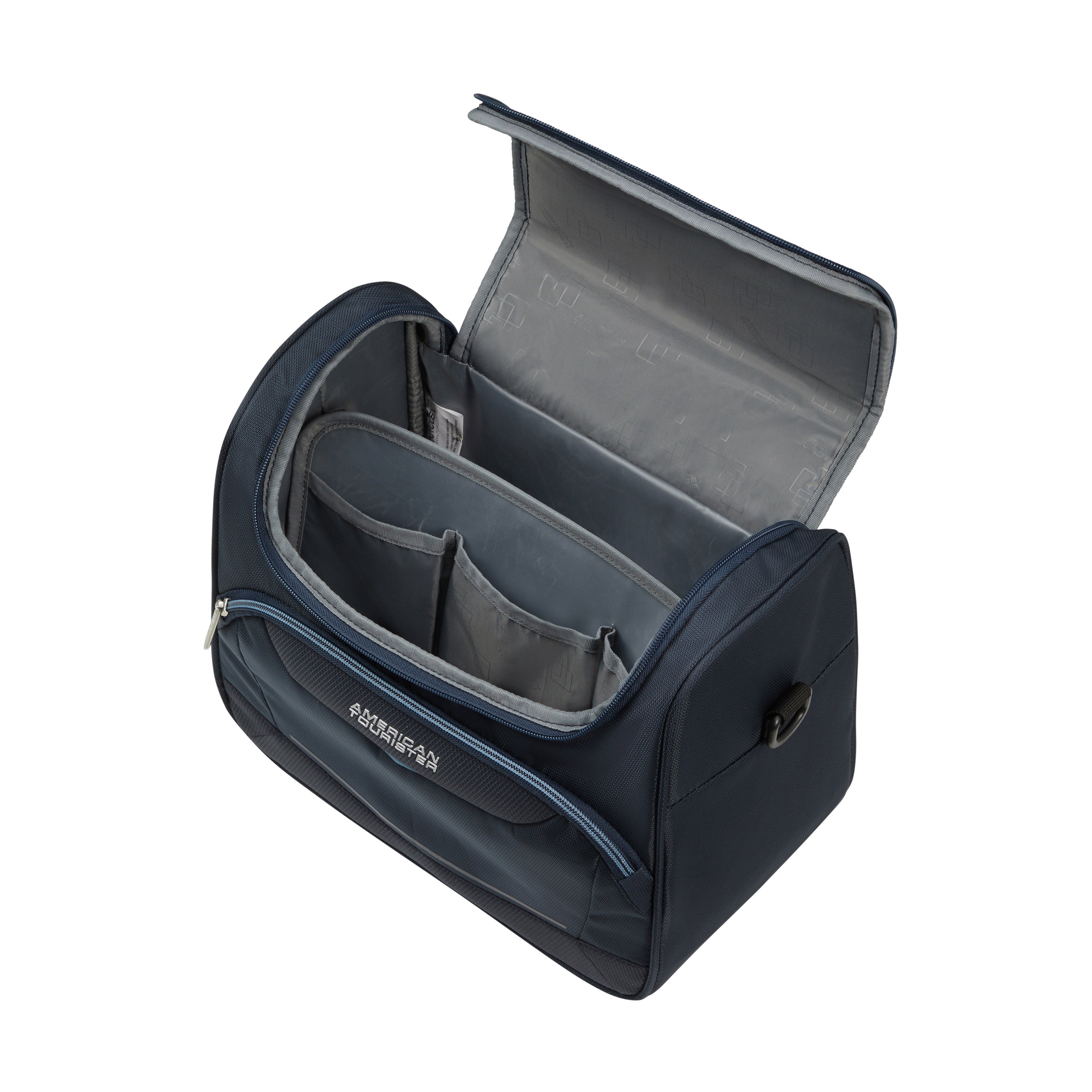 American Tourister Summerride Large Toiletry Bag for Travel - Waterproof Cosmetic Makeup Organizer with Hanging Hook, Perfect for Vacation, Gym & Business Trips (Black)