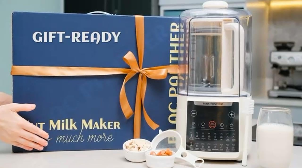 16-in-1 Blender & Nut Milk Maker 50oz - High Speed Soy/Oat Milk Maker, Plant-Based Milk Machine, Milkshake & Soup Blender with 8 Blades | Ultra-Quiet Noise Canceling, Auto Timer & Heat Insulation | Perfect for Vegan Milk, Smoothies, Baby Food & Hot Soups