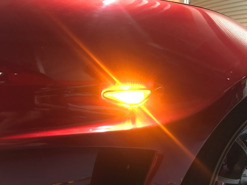 Amber LED Front Side Marker Light Kit - Clear Lens for 2016+ Mazda MX-5 & 2009-2012 RX-8 - Durable Replacement for Enhanced Visibility & Safety (Day & Night Driving)