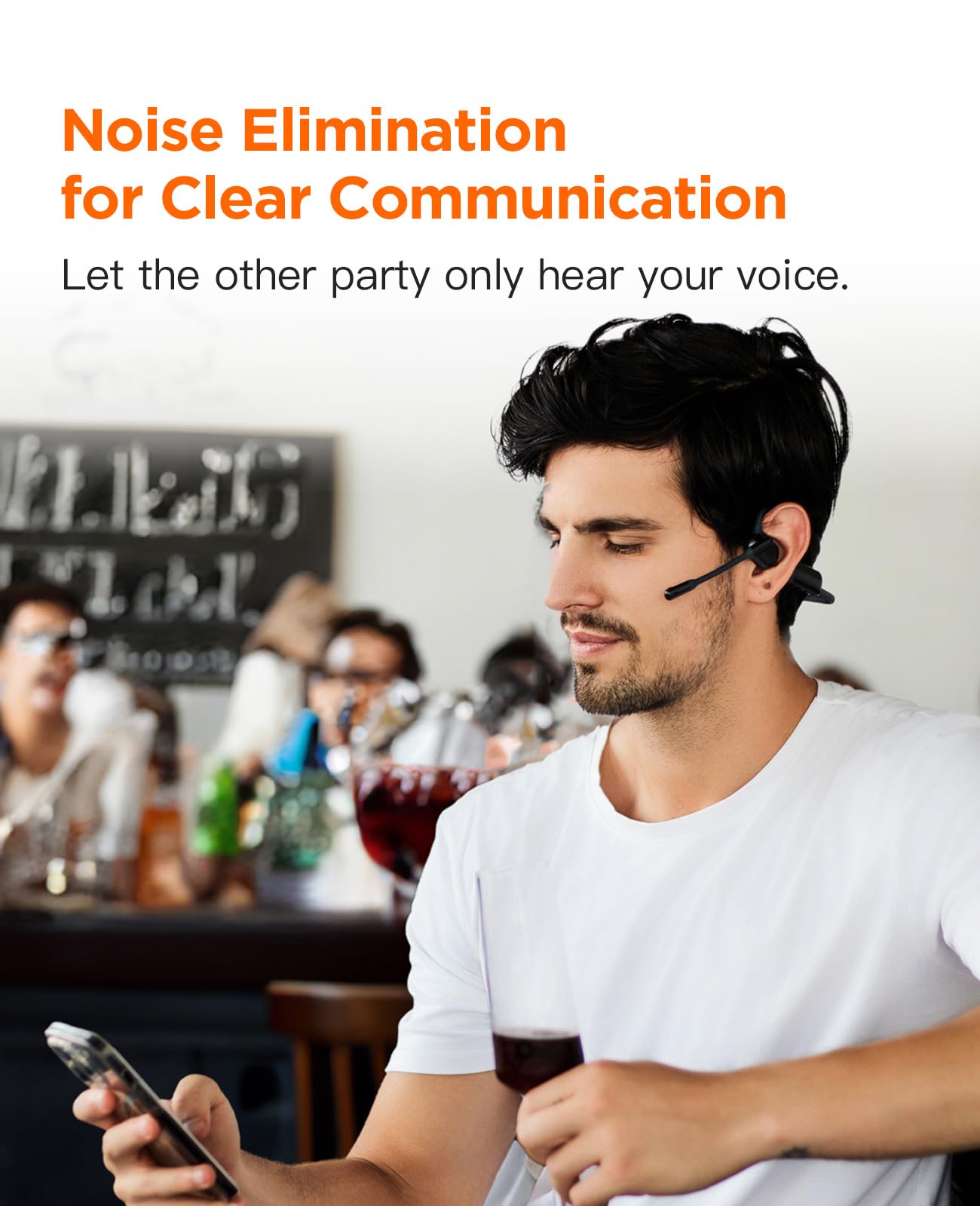 Pilot P100b Wireless Open Ear Headphones with Microphone - 50dB ENC Noise Cancelling for Calls, Boom Mic & Mute Button - Compatible with PC, Phone, Laptop - Ideal for WFH, Mobile Office, Online Meetings, Video Calls & Gaming