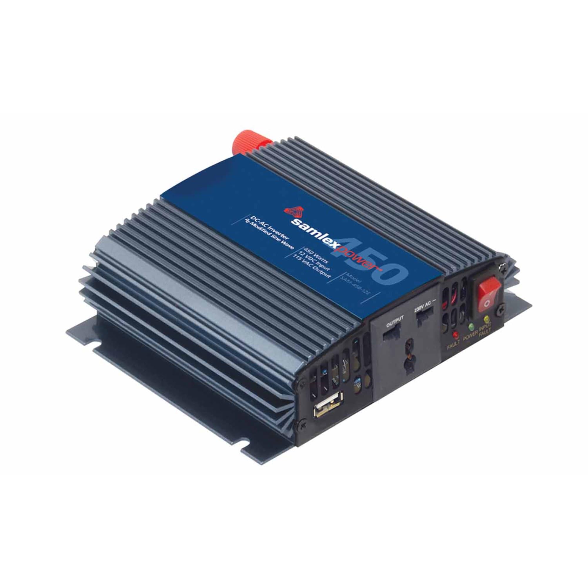 Samlex America 450 Watt Power Inverter - Pure Sine Wave DC to AC Converter for RVs, Camping & Emergency Power Backup