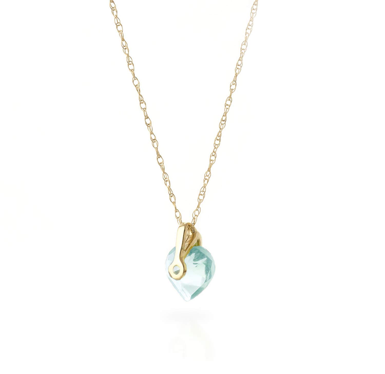 14K Solid Gold Necklace with Natural Aquamarine Gemstone - Elegant Jewelry for Women, Gift for Her, Birthday & Anniversary Present, Perfect for Everyday Wear & Special Occasions