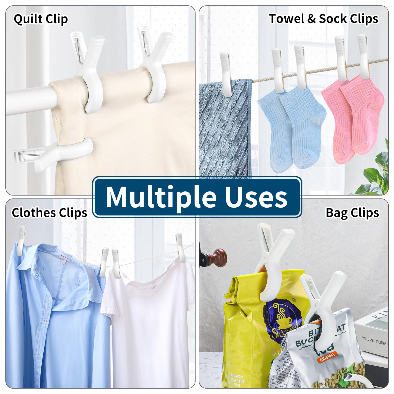 Senbowe 12 Pack Heavy Duty Beach Towel Clips - Windproof Plastic Clothes Pins for Drying on Clothesline & Hanging Rack - Perfect for Pool, Beach, Laundry and Outdoor Use
