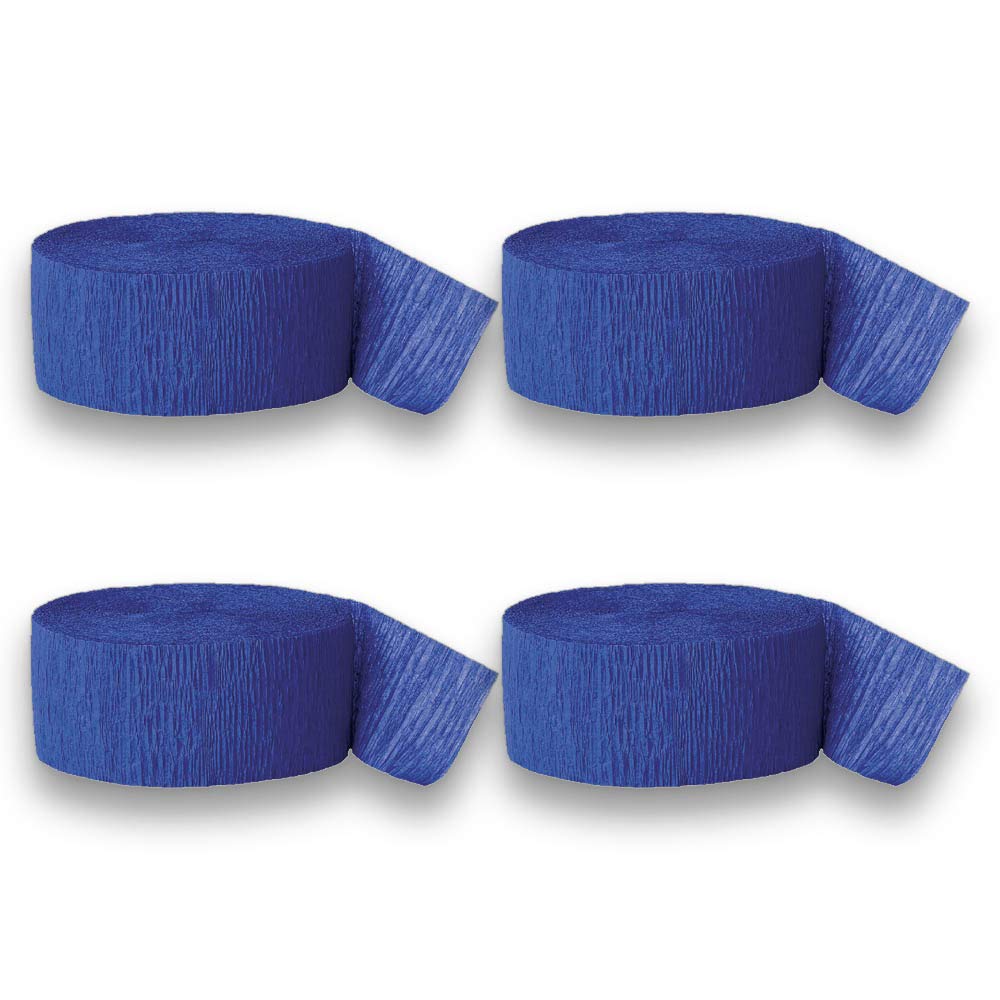 Aimto Navy Blue Crepe Paper Streamers - 12 Rolls (82 Feet Each) for Party Decorations, Birthday Celebrations & Wedding Backdrops