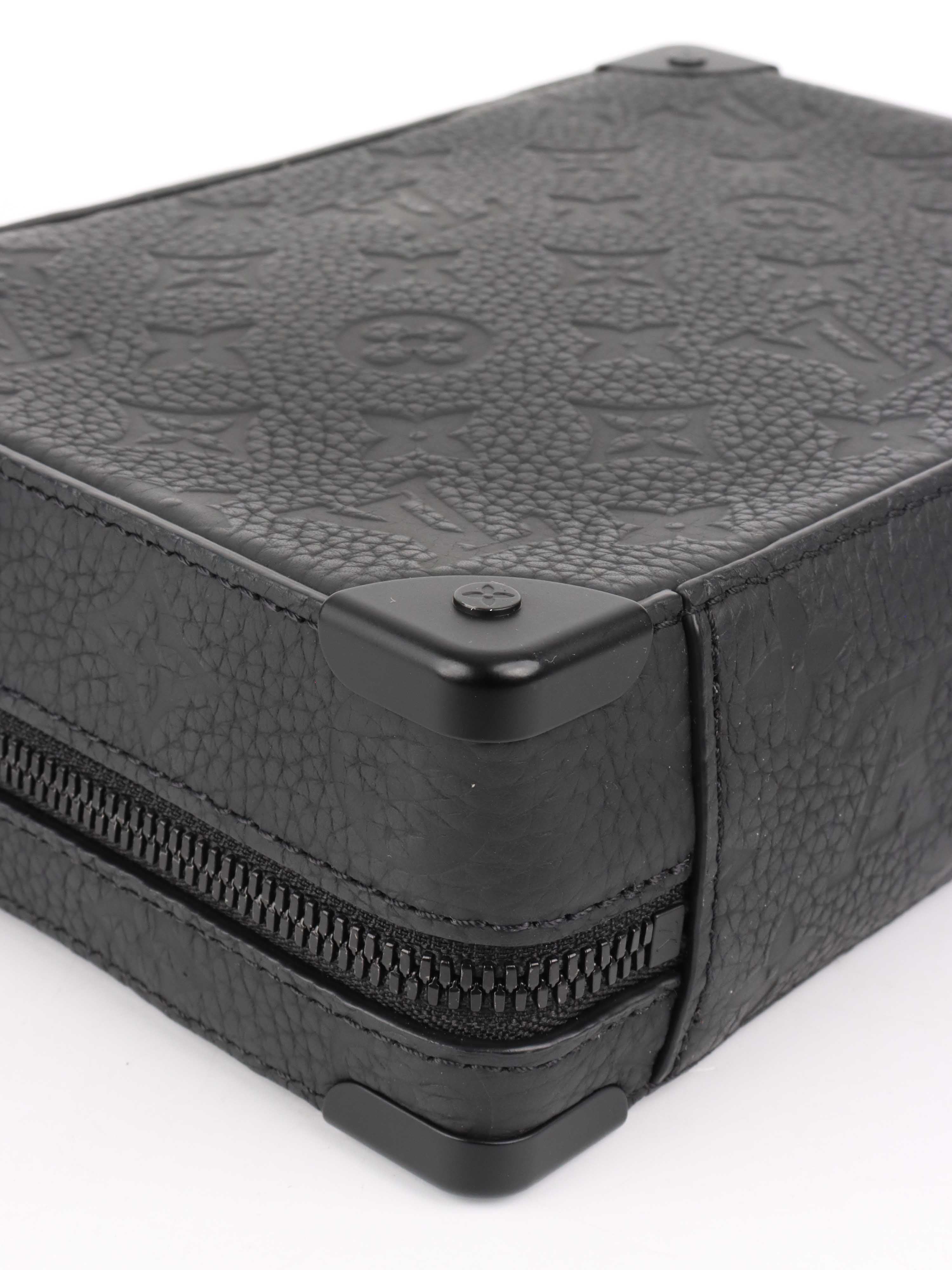 Louis Vuitton Black Leather Soft Trunk Bag with Handle - Stylish Crossbody Purse for Women, Perfect for Travel, Work & Everyday Use