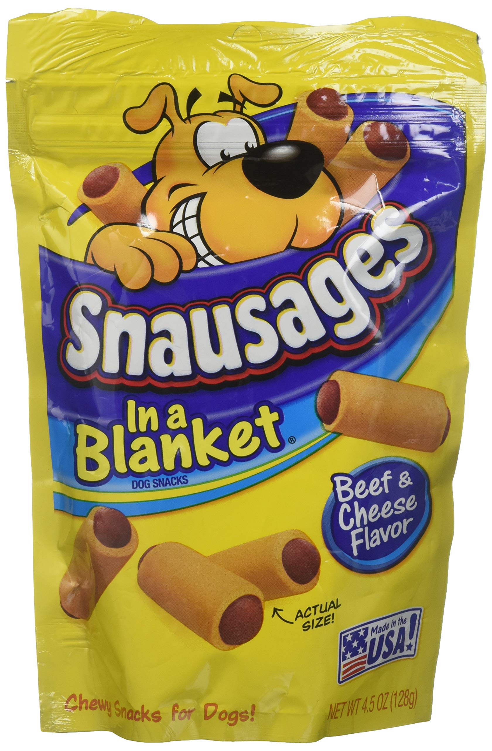 Premium Beef & Cheese Flavor Dog Treats - 4.5oz (6 Pack) | All-Natural, Grain-Free Dog Snacks for Training & Rewards | Soft & Chewy Blanket-Style Bites for Small & Medium Dogs