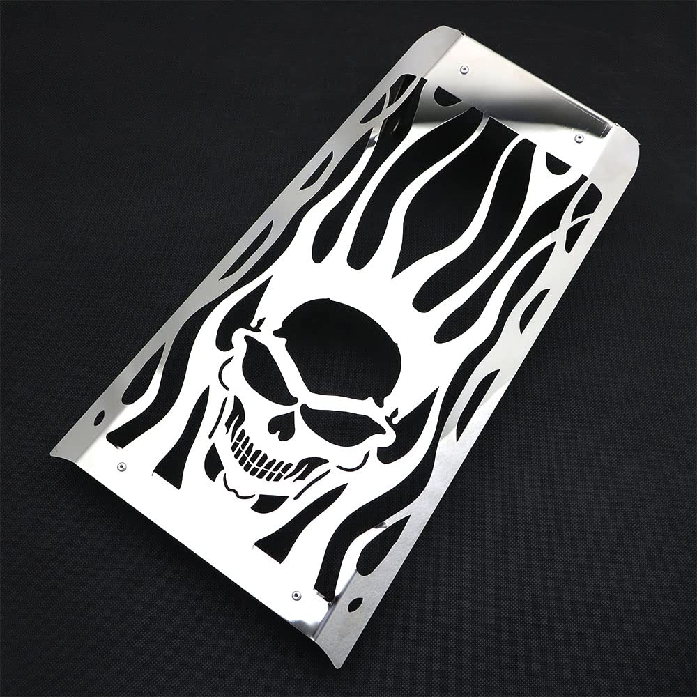 Chrome Skull Motorcycle Radiator Grill Cover for Honda Fury VT1300 (2010-2016) - Heavy Duty Steel Protection Guard - Silver Finish | Custom Bike Accessory for Cruiser & Chopper Riders
