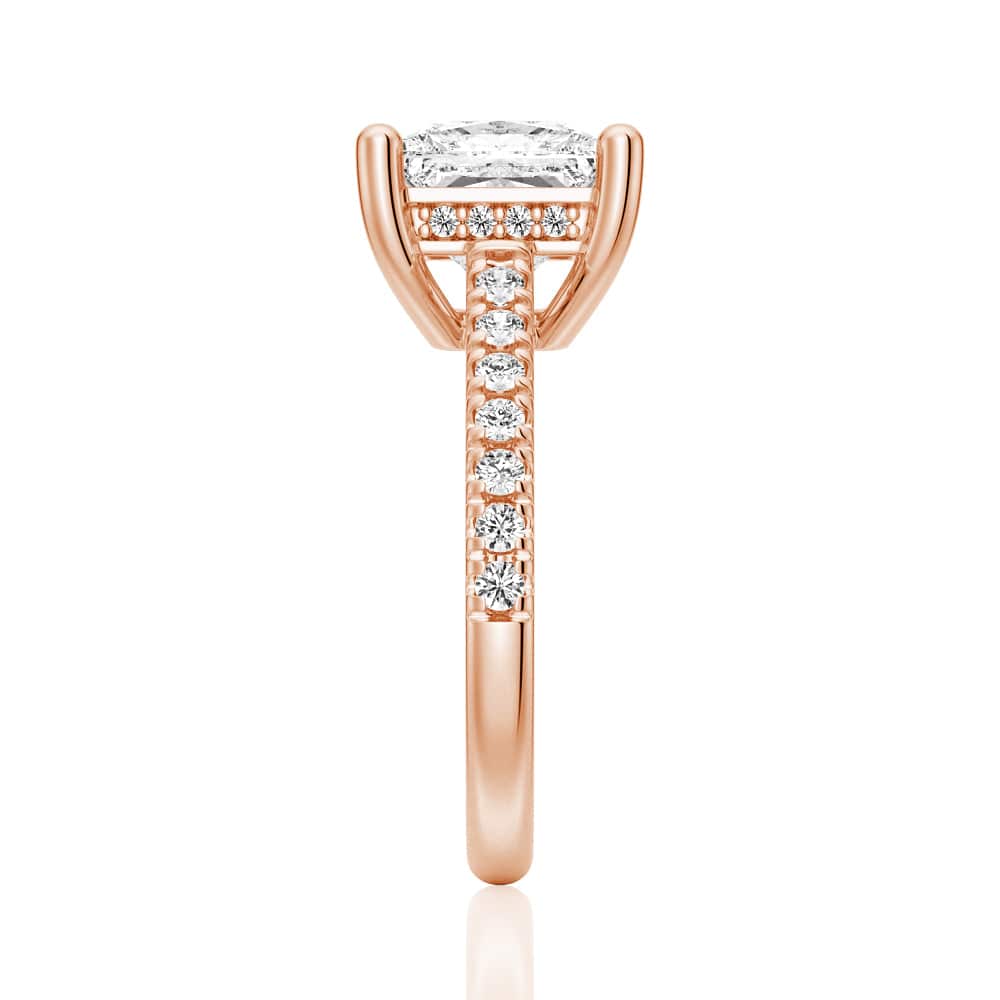 Stunning Moissanite Princess Cut Engagement Ring with Hidden Halo - Perfect for Proposals, Anniversaries & Bridal Jewelry