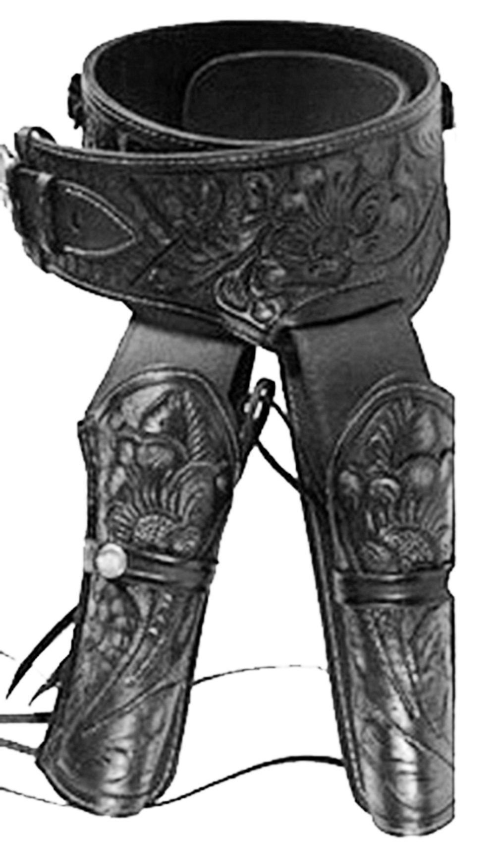 44/45 Western Leather Double Holster Gun Belt Rig for Revolver - Perfect for Cowboy Action Shooting, Reenactments & Western Style Outfits