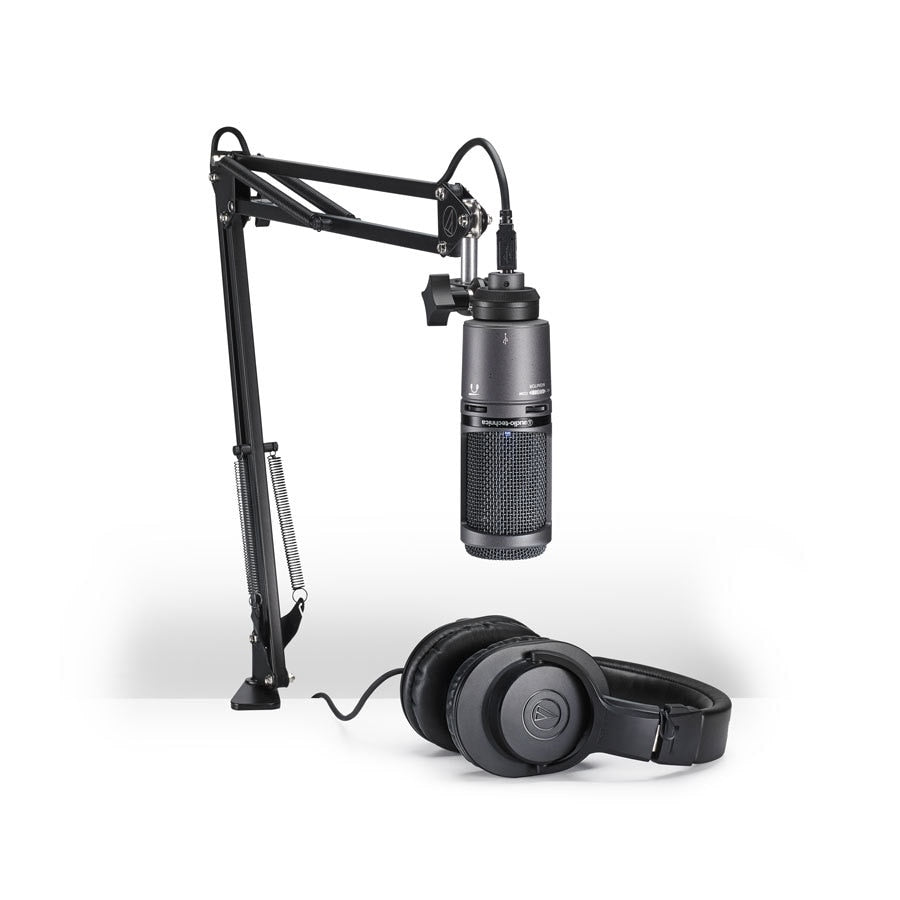 Audio Technica AT2020USB+PK Professional USB Microphone Kit for Streaming, Podcasting & Broadcasting - Perfect for Twitch, YouTube & Home Studio Recording